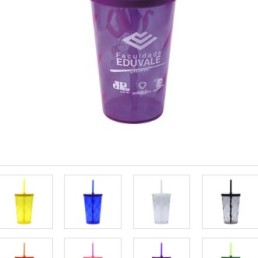 Copo 550 Ml Espiral Com Tampa E Canudo Personalizado