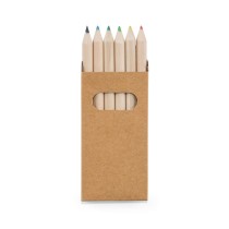Caixa de cartão com 6 Mini Lápis de Cor Personalizado