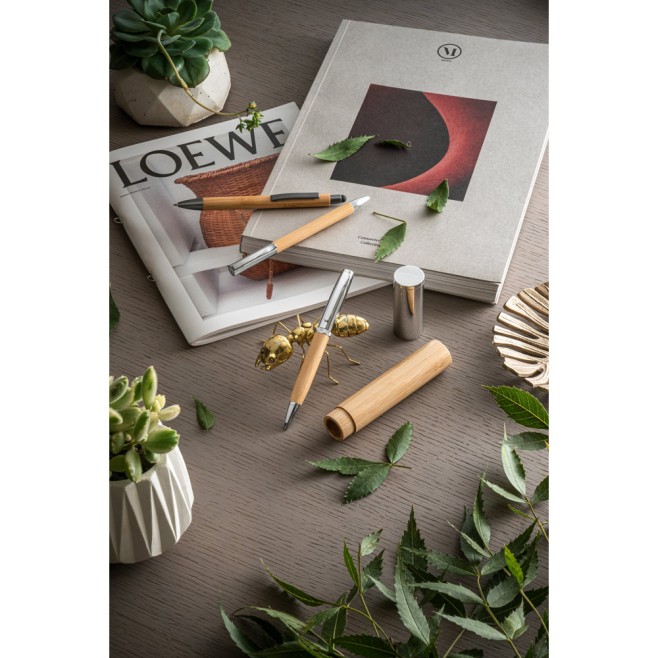 Caneta Bambu para Brindes com Logo 