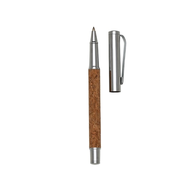 Caneta Metal Roller com Cortiça Personalizada