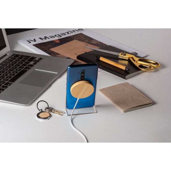 Carregador por Indução em Bambu Personalizado