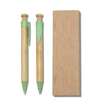 Conjunto Caneta e Lapiseira Bambu Personalizado