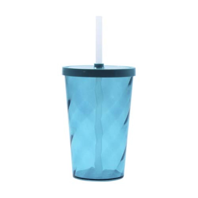 Copo 550 Espiral com Tampa e Canudo Personalizado
