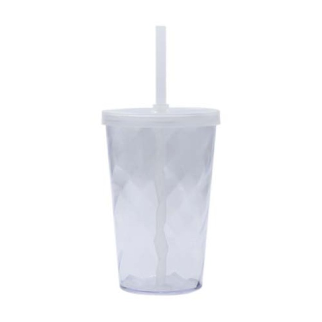 Copo 550 Espiral com Tampa e Canudo Personalizado