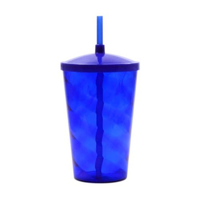 Copo Espiral 700 ml com Tampa e Canudo Personalizado