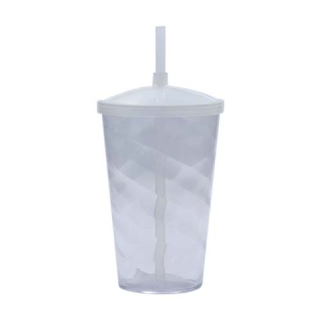Copo Espiral 700 ml com Tampa e Canudo Personalizado