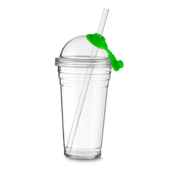 Copo Plastico com Tampa e Canudo Personalizado