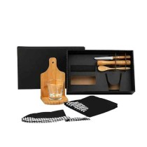 Kit Para Caipirinha Em Bambu Com Avental E Bandana para Brindes