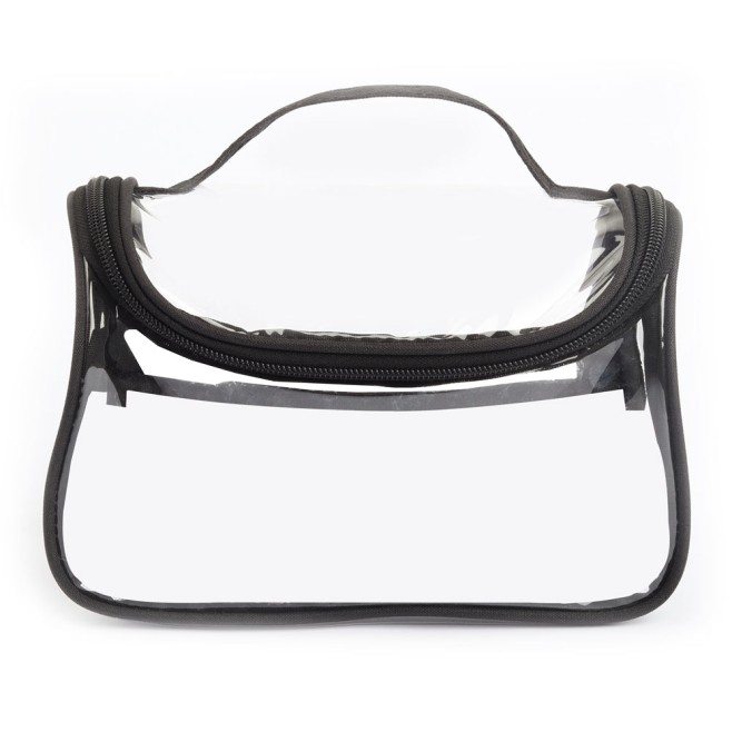 Necessaire de pvc com zíper na cor preta Para Brinde Personalizado