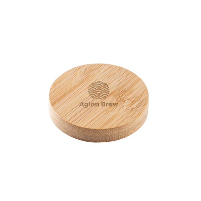 Porta Copos em Bambu com Abridor com Logo