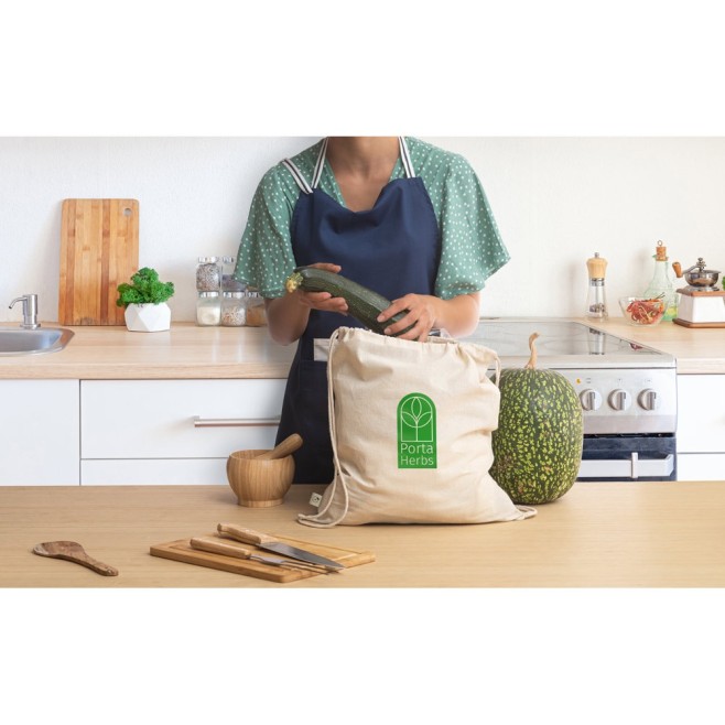 Sacola Tipo Mochila 100% Algodão Orgânico Personalizado 